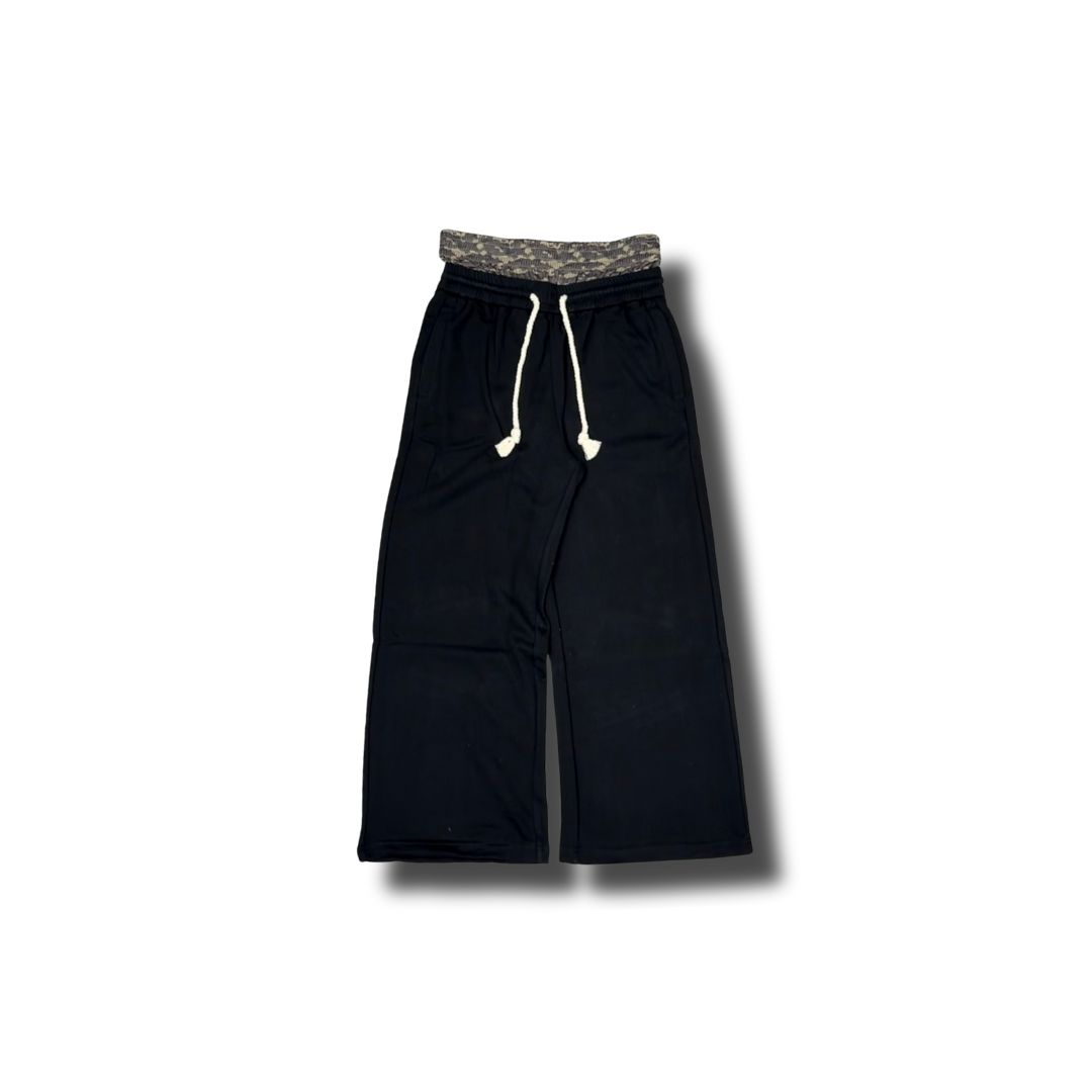Green Camo Black Double Waistband Pants