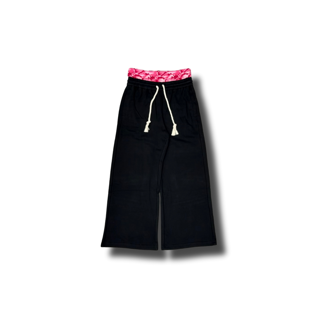 Pink Camo Black Double Waistband Pants