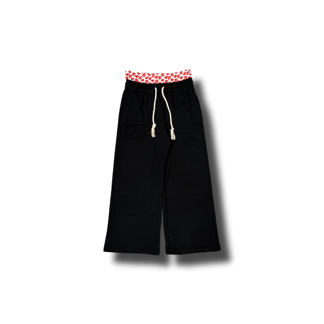 Smooch Black Double Waistband Pants