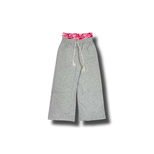Pink Camo Gray Double Waistband Pants