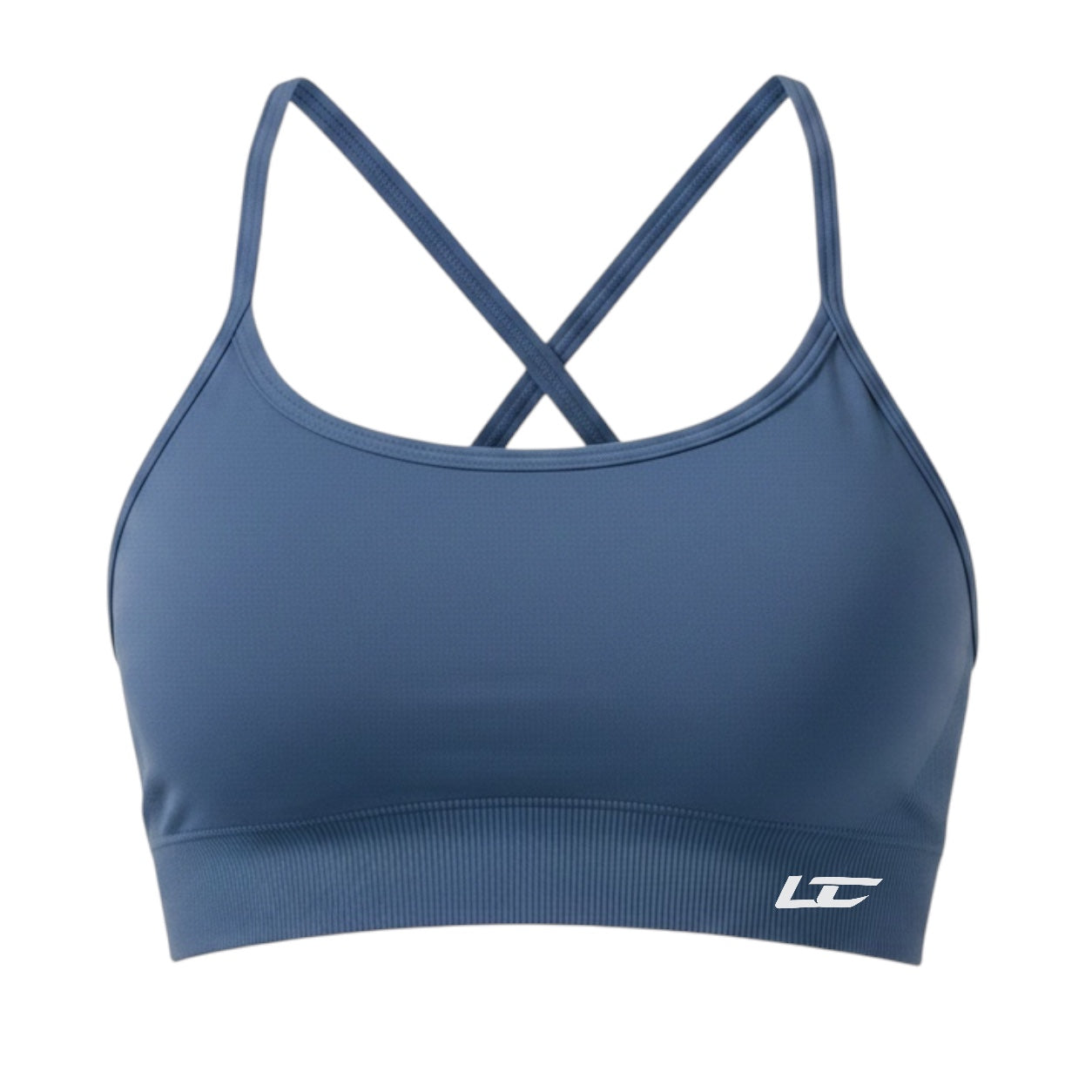 Grey Blue Seamless Sports Bra