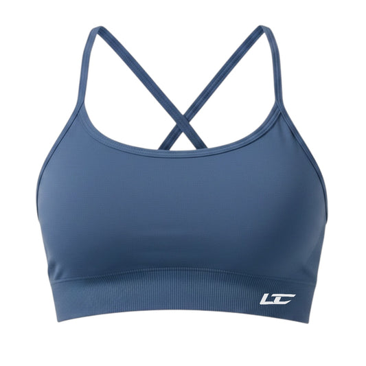 Grey Blue Seamless Sports Bra