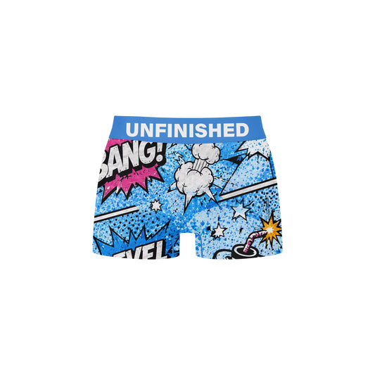 Blue Comic Booty Short Front