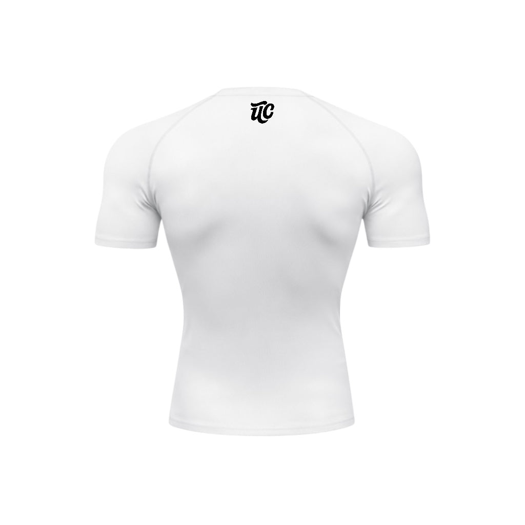 Small Logo Batman White Compression Shirt Back