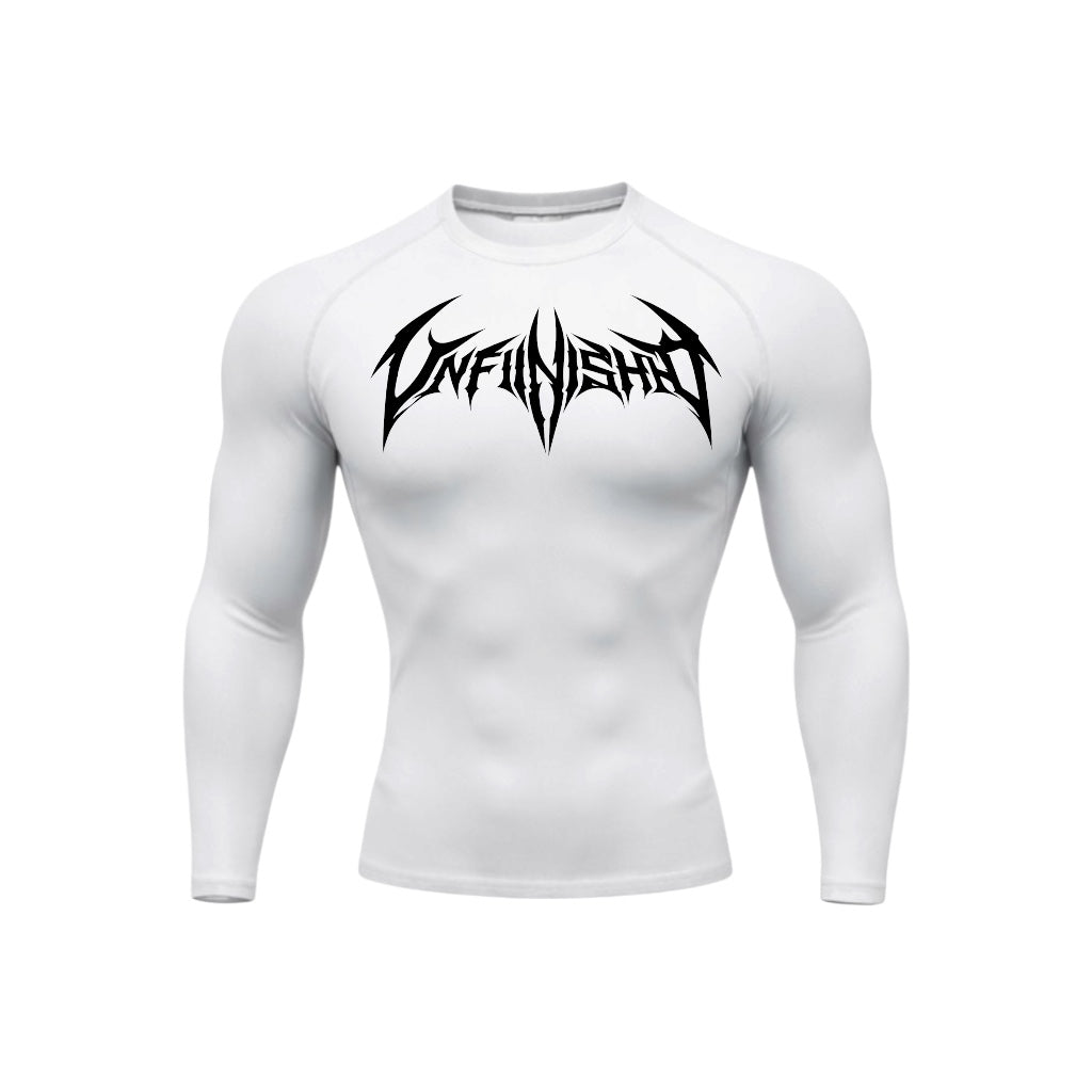 Big Logo Batman White Compression Longsleeve Front