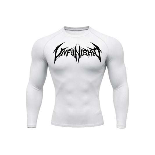 Big Logo Batman White Compression Longsleeve Front