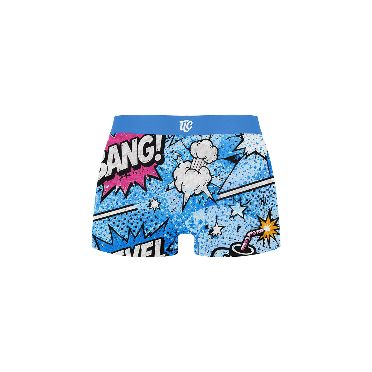 Blue Comic Booty Short Back