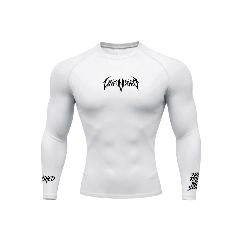 Small Logo Batman White Compression Longsleeve Front