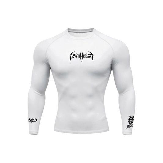 Small Logo Batman White Compression Longsleeve Front