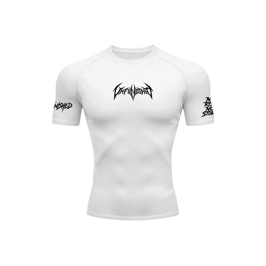 Small Logo Batman White Compression Shirt Front